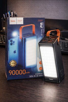 Повербанк з ліхтарем 90000mAh 22.5W Hoco J107 Super 333Wh PD20W 4xUSB/Type-C/MicroUSB 105950 фото