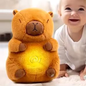 Рожевий Інтерактивна дихаюча Капібара Snuggle Pulse CapyBuddy 30 см м'яка плюшева іграшка 102809 фото