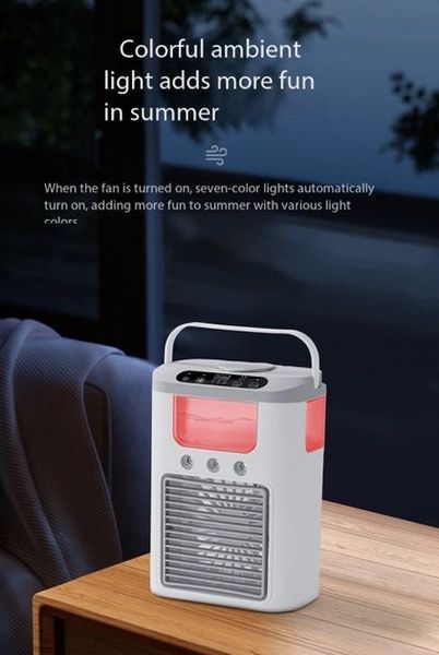 Вентилятор охолоджувач 3в1 Air Cooler Fan 1346 з USB-живленням, зволоженням та LED-підсвічуванням 104517 фото