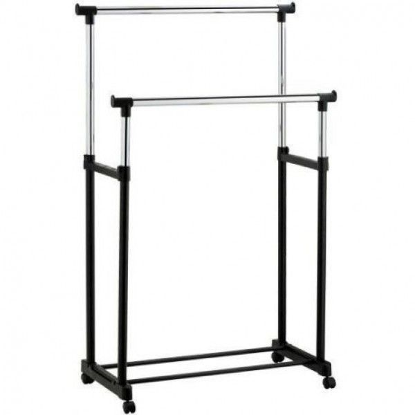 Телескопічна стійка для одягу - Double Pole Clothes Horse 17684 фото