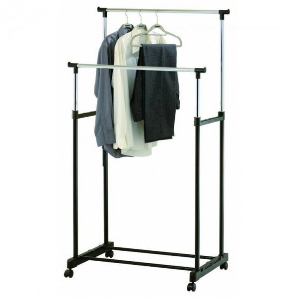 Телескопічна стійка для одягу - Double Pole Clothes Horse 17684 фото