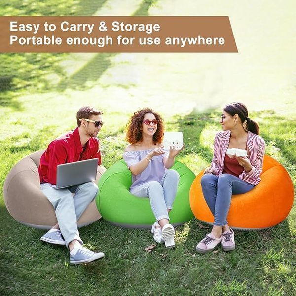Надувне крісло-пуф Inflatable Sofa / Надувне крісло-мішок 110&times;110&times;85 см 106878 фото