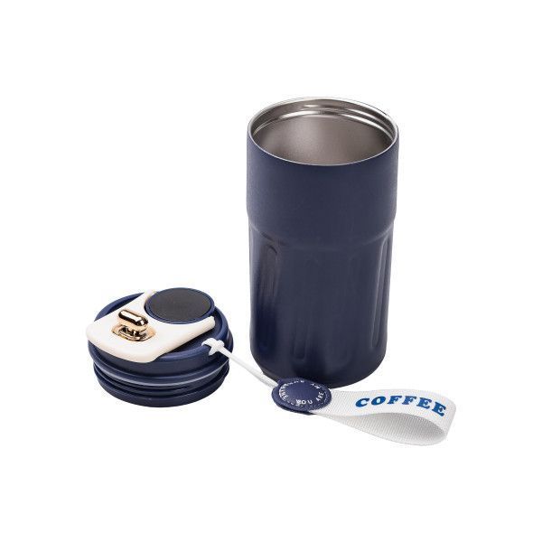 Термочашка Coffee 500 мл з датчиком температури синій LU-HP-14-10BL фото