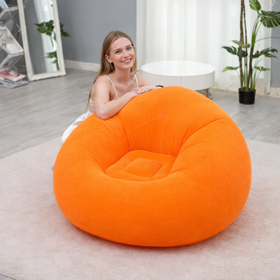 Надувне крісло-пуф Inflatable Sofa / Надувне крісло-мішок 110&times;110&times;85 см Помаранчевий 106879 фото
