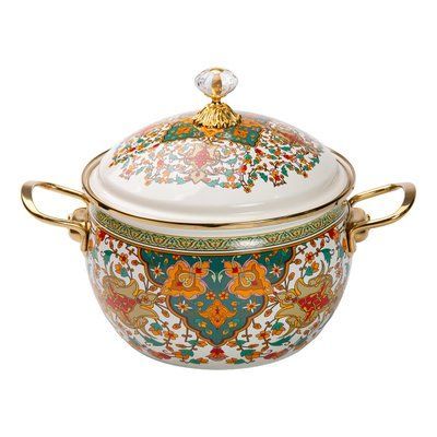 Емальована каструля в східному стилі 4 л Біла Yiwu HP-2-115 LU-HP-2-115 фото