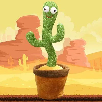 Кактус що танцює, світло-музична іграшка , Dancing Cactus TikTok кактус у вазоні 34 см 20933 фото