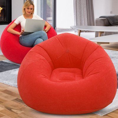 Надувне крісло-пуф Inflatable Sofa / Надувне крісло-мішок 110&times;110&times;85 см Червоний 106881 фото