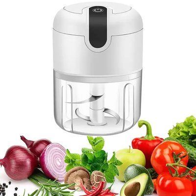 Акумуляторний міні подрібнювач для продуктів 250мл, з USB / Кухонний міні блендер для овочів 108442 фото