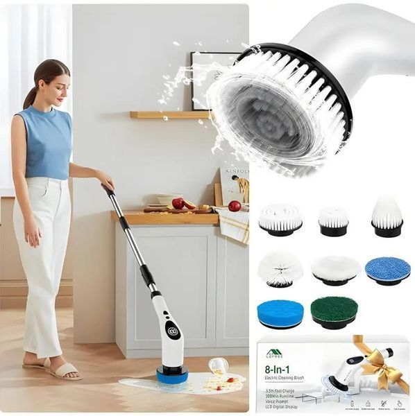 Щітка електрична 8 насадок,360 градусів Cleaning brush AND 1-33 103604 фото