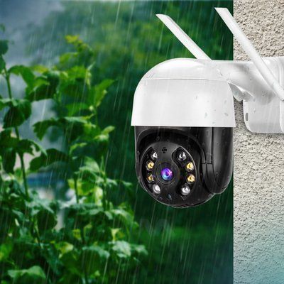 Вулична поворотна IP камера відеоспостереження WiFi 2mp ICSee / камера зовнішнього спостереження для дому Black 106041 фото