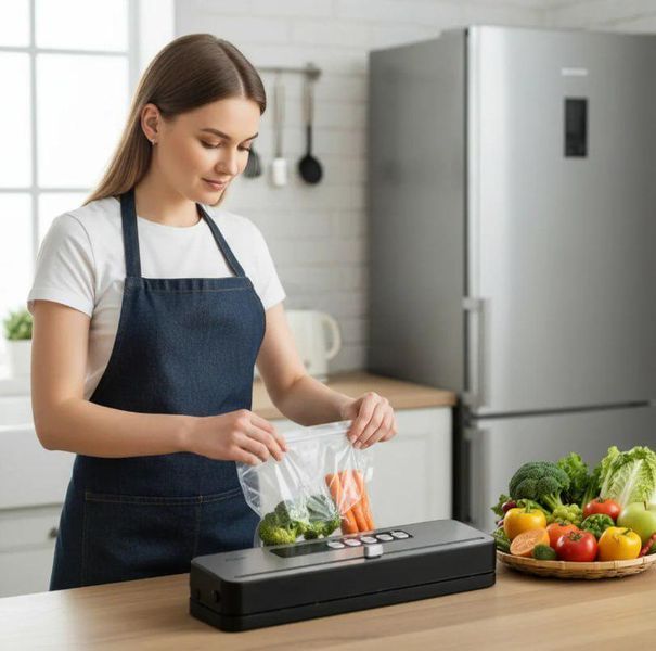 Вакуумний пакувальник для продуктів RAF R.74000 / Вакууматор з герметичною запайкою 110 Вт 107567 фото
