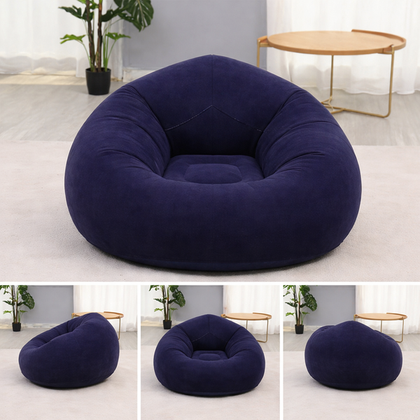 Надувне крісло-пуф Inflatable Sofa / Надувне крісло-мішок 110&times;110&times;85 см Темно-синій 106883 фото