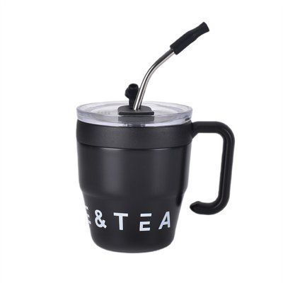 ТермочашкаCoffee & Tea 480 мл з трубочкою і подвійним відкриванням чорний LU-HP-14-23B фото