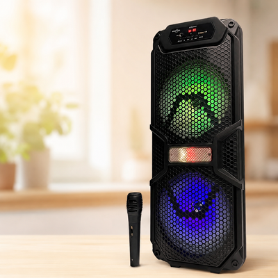 Колонка Bluetooth GTS-1701 55 см / Акустична система з мікрофоном / Караоке колонка з LED-підсвічуванням 108366 фото
