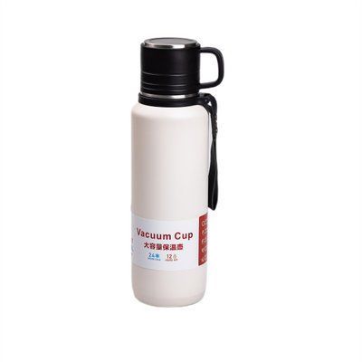 Термос High Bottle 1 л із заварником та фліп кришкою білий LU-HP-14-28W фото