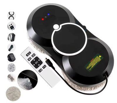 Робот для миття вікон NEW Glass Cleaning Robot з пультом дистанційного керування чорний 104556 фото