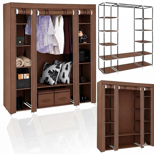 Тканинна шафа HCX Storage Wardrobe 88130 Коричневий 107844 фото