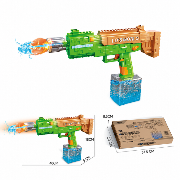 Водяний електричний пістолет зі світлом / Водяний автомат Electric Water Gun / Водяний бластер з баком для води 107071 фото