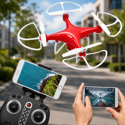 Квадрокоптер з камерою та пультом керування / Дрон зі стабілізацією Drone X8 Червоний 108097 фото