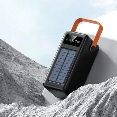 Портативна батарея зовнішня повербанк Power Bank 100000 mAh із сонячною панеллю та ліхтариком YM-638CX 103402 фото