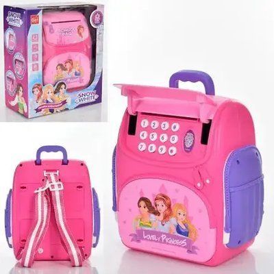 Скарбничка сейф EL-510-14 LOVELY PRINCESS з відбитком пальця та кодовим замком банкомат музичний Рожевий 14103 фото