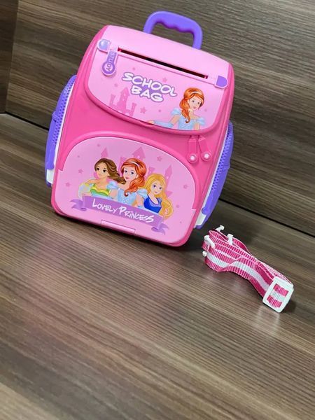 Скарбничка сейф EL-510-14 LOVELY PRINCESS з відбитком пальця та кодовим замком банкомат музичний Рожевий 14103 фото