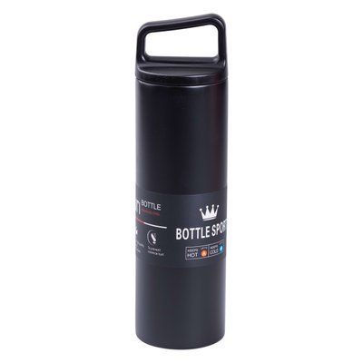 Термос Bottle Sport 500 мл з ручкою чорний LU-HPGM5009B фото