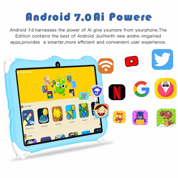 Дитячий планшет Meijiahui K1 Android-15 Penguin / Планшет 7" 6GB/128GB / Дитячий планшетний ПК з екраном 7 дюймів Синій 107613 фото