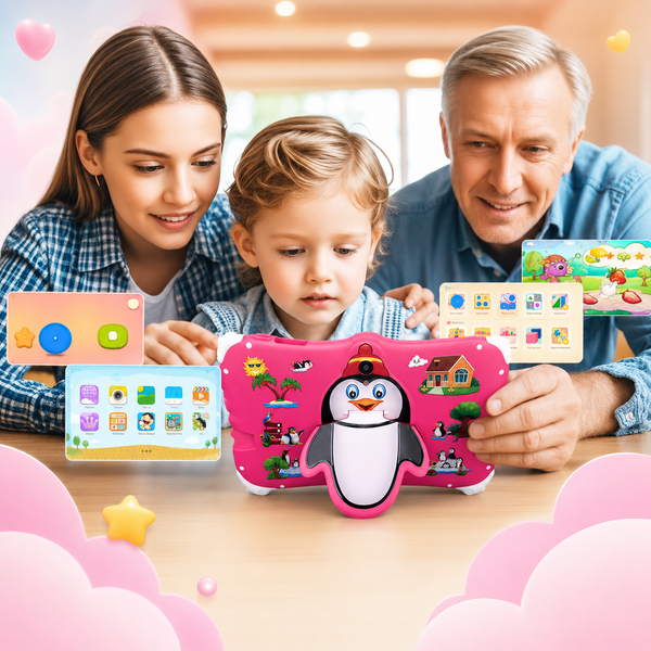 Дитячий планшет Meijiahui K1 Android-15 Penguin / Планшет 7" 6GB/128GB / Дитячий планшетний ПК з екраном 7 дюймів Рожевий 107615 фото