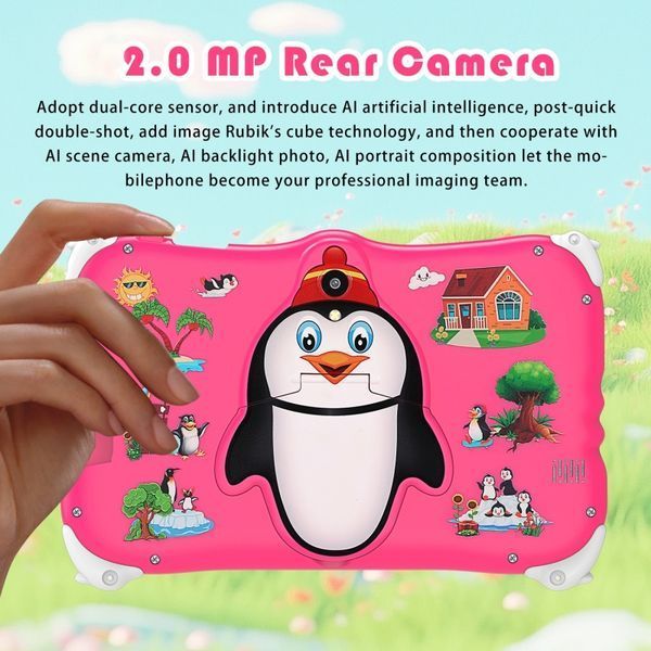 Дитячий планшет Meijiahui K1 Android-15 Penguin / Планшет 7" 6GB/128GB / Дитячий планшетний ПК з екраном 7 дюймів Рожевий 107615 фото