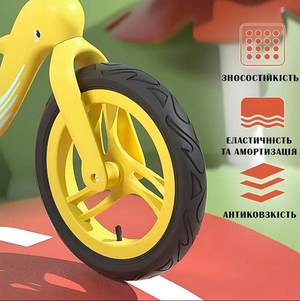 Велобіг з дельфіном, складаний беговел від 2 до 5 років, надувні колеса 12", навантаження до 40 кг, ВА03 4 кг 104383 фото