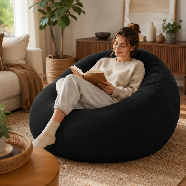 Надувне крісло-пуф Inflatable Sofa / Надувне крісло-мішок 110&times;110&times;85 см Чорний 107620 фото