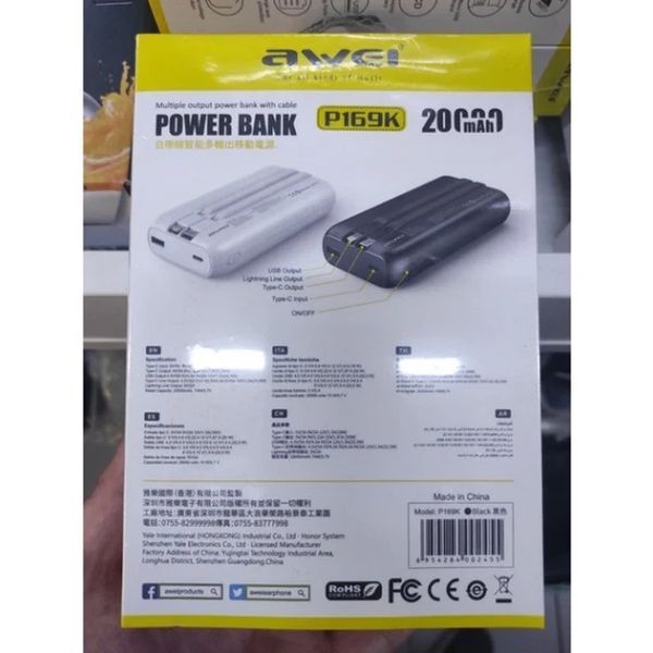 Павербанк AWEI P13K/9610 22,5W Зарядний пристрій 20 000 mah 105530 фото