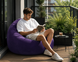 Надувне крісло-пуф Inflatable Sofa / Надувне крісло-мішок 110&times;110&times;85 см Фіолетове 108507 фото 4