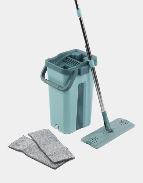Комплект для прибирання швабра ледар з великим відром 10л з віджимом Scratch Cleaning Mop 108515 фото