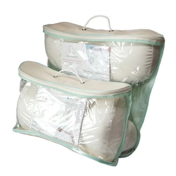 Комплект подушок для сну на животі BEAUTY SET (FACE PILLOW №1+ ROLLER PILLOW №2) тенсел Пудра 101036 фото