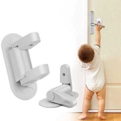 Дитячий замок блокатор на дверні та віконні ручки клямка Door Lever Lock обмежувач відчинення дверей 105457 фото