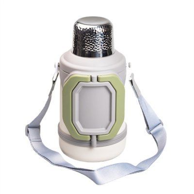 Термос для туризму Vacuum Cup 1.5 л з фліп кришкою та складаними ручками сірий LU-HP-14-21V фото