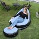 Надувний диван з пуфом Air Sofa / Надувне велюрове крісло з пуфом+насос Блакитний 106868 фото 4