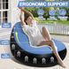 Надувний диван з пуфом Air Sofa / Надувне велюрове крісло з пуфом+насос Блакитний 106868 фото 3