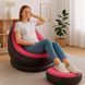 Надувний диван з пуфом Air Sofa / Надувне велюрове крісло з пуфом+насос Рожевий 106869 фото 3
